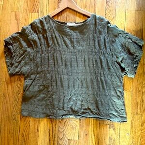 Olive Green Textured Women's Top